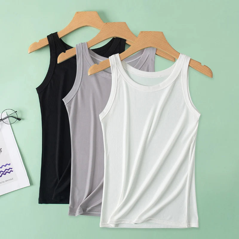 Europe and the United States Size Ladies Suspender Vest Casual Joker Sleeveless plus Size Ladies Comfortable Bottoming Vest.
